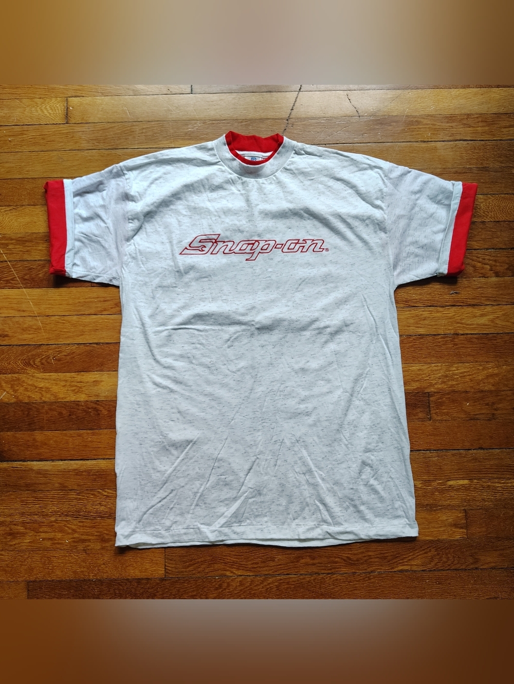 Vintage 90s Snap-On Tools Gray & Red Graphic Tee Shirt Size XL Cotton USA Made